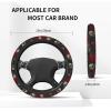Halloween Skull Steering Wheel Cover Elastic Non-Slip Car Steering Wheel Covers with Seat Belt Shoulder Pad for Women Men view 3