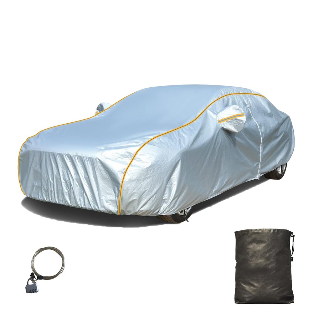 Full Car Cover for Audi A4 Cabriolet 2002-2008,Full Exterior Covers Breathable Waterproof Dustproof Sun Protection Snowproof with Reflective Strip and Zipper Door