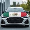 Darisoco Mexican Flag Car Hood Cover Polyester Elastic Fabrics Washable Suitable for Large SUV and Pickup Trucks 3959in view 2