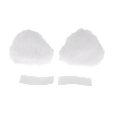 HEROFFIX Motorcycle Helmet Accessories Decoration Cat Ears for Motorcycle Bicycle Skiing Helmets Coconut Milk White Plush Sticker 2 Set