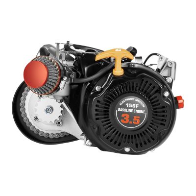 4-Stroke Biycle Engine Kit, 100CC 3.5HP Gas Motorized Motor Kit, 3600Rpm Sngle Cylinder Air Cooling Engne with Chain Type for Large Triangular Frame Bike Scooter Conversion