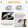 RAGBUSCLE 3 Inch Flush Mount Oval Side LED Marker Light, Compatible with 12 V DC Systems on Various Vehicles Including Trailers, RVs, Pickups, 2 pcs (Clear Cover with White Light) view 3