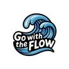 Go with The Flow Ocean Waves Vinyl Bumper Decal Sticker for Car, Bike, SUV, Truck, Helmet, Laptop, Water Bottle, Notebook, Window, Guitar, Skateboard etc Waterproof 5 inches view 1