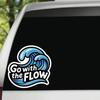 Go with The Flow Ocean Waves Vinyl Bumper Decal Sticker for Car, Bike, SUV, Truck, Helmet, Laptop, Water Bottle, Notebook, Window, Guitar, Skateboard etc Waterproof 5 inches view 2