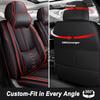 SOUIPA Car Seat Covers 5 Seats Fit for Hyundai Santa Fe Sport 2014-2018,Waterproof Leather Seat Covers,Airbag Compatible,Car Seat Protectors Interior Sets(5PCS with Pillows,Black&Red) view 2