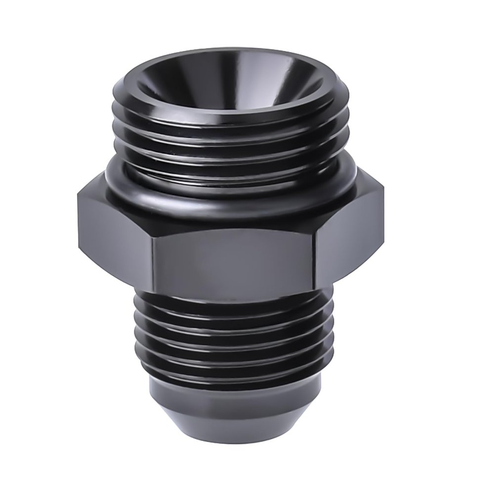 JXFZLCYGCSM 8AN Male Flare to 10AN ORB O-ring Adapter Fitting Aluminum Black