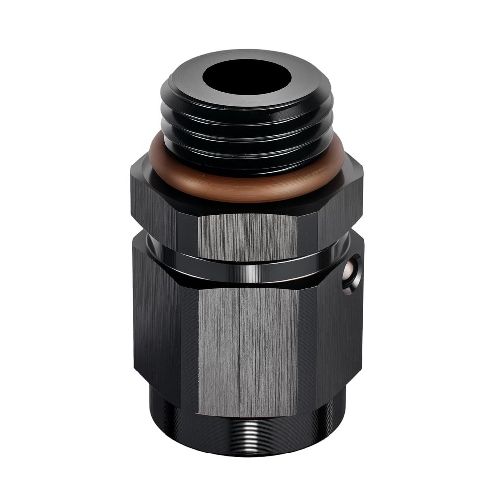 EVIL ENERGY 6AN Female Flare Swivel to 6AN ORB Male Adapter, Fuel Rail Fitting, Leak-Free & Easy Install for Fuel Line Systems, Aluminum Black