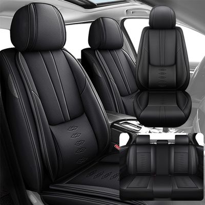 SOUIPA Car Seat Covers 5 Seats Fit for Ford Bronco Sport 2021-2024,Waterproof Leather Seat Covers,Airbag Compatible,Car Seat Protectors Interior Sets(Full Set,Black)