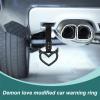 Apujent 2 Pieces Heart Shaped Car Handle Straps Drift Charm Rear Bumper, Rear Bumper Warning Ring Decor Subway Bus, Heart Handle Keychains Car Accessory for Auto Interior Exterior Decoration view 3