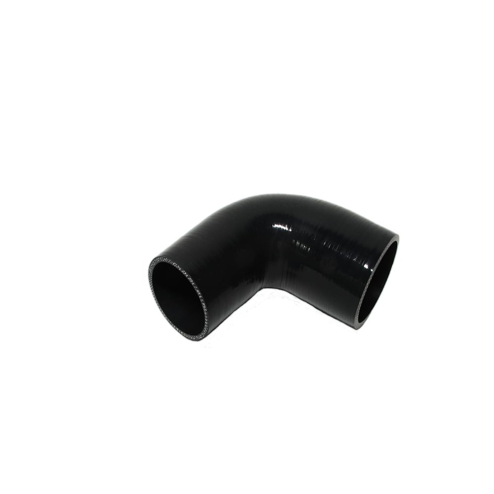 I33T Automotive Silicone Tubing, ID 1.5" to 1-7/8" (38mm-48mm) 90 Degree Elbow Reducer, 4.7" (120 mm) leg length,Universal 4-Ply High Performance Coupler Silicone Hose (Black)