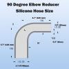 I33T Automotive Silicone Tubing, ID 1.5" to 1-7/8" (38mm-48mm) 90 Degree Elbow Reducer, 4.7" (120 mm) leg length,Universal 4-Ply High Performance Coupler Silicone Hose (Black) view 2
