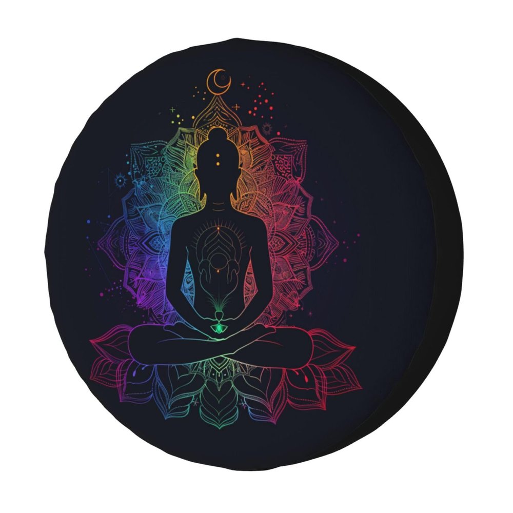Foruidea Silhouette Lotus Spare Tire Cover Dust-Proof Wheel Tire Cover Fit Trailer, RV, SUV and Many Vehicle 15 Inch