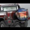 American Flag Sky Trees Spare Tire Cover Universal Fit for Trailers Camper Rv Suvs Trucks,Funny Tire Covers Waterproof Polyester Wheel Protector Outdoor,15 inch view 4