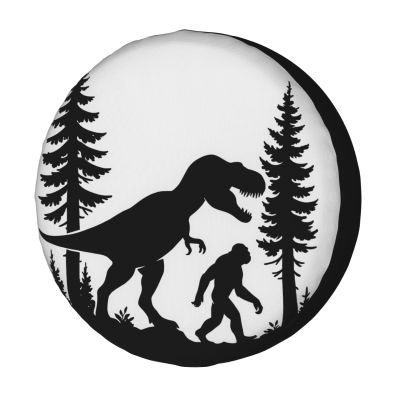 Foruidea Dinosaur Gorilla Forests Spare Tire Cover Dust-Proof Wheel Tire Cover Fit Trailer, RV, SUV and Many Vehicle 16 Inch
