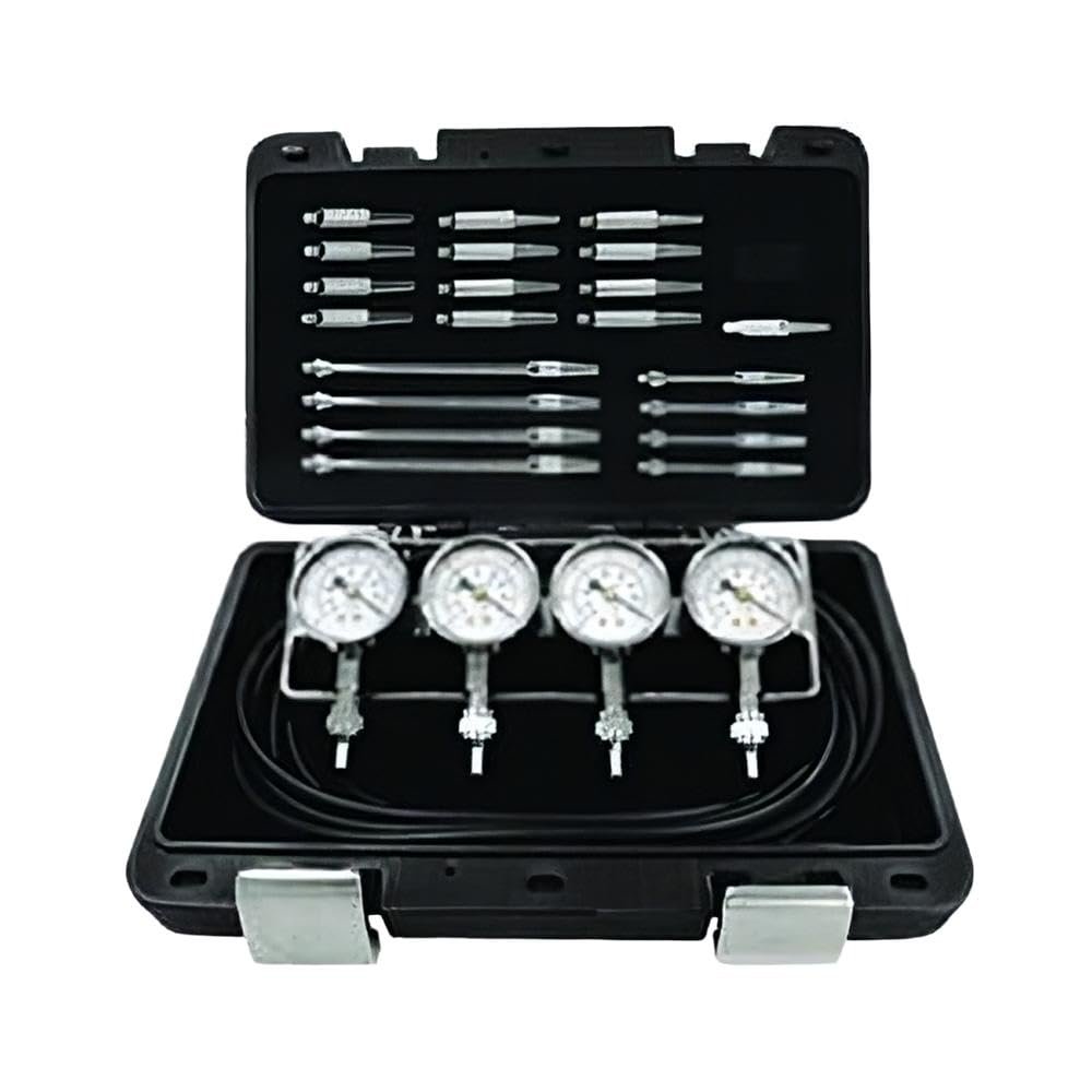 Rareelectrical 4-Cylinder Carb Sync Tool Kit Compatible With Motorcycle Marine Atv Engines Carburetor Synchronizer Vacuum Gauge Balancing Set Multi-Carb Tuning Diagnostic Tool