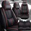 SOUIPA Car Seat Covers 5 Seats Fit for VW Jetta SportWagen 2009-2014,Waterproof Leather Seat Covers,Airbag Compatible,Car Seat Protectors Interior Sets(5PCS with Pillows,Black&Red) view 1