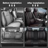 SOUIPA Car Seat Covers 5 Seats Fit for VW Jetta SportWagen 2009-2014,Waterproof Leather Seat Covers,Airbag Compatible,Car Seat Protectors Interior Sets(5PCS with Pillows,Black&Red) view 4