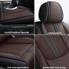 SOUIPA Car Seat Covers 2 Seats Fit for VW Jetta SportWagen 2009-2014,Waterproof Leather Seat Covers,Airbag Compatible,Car Seat Protectors Interior Sets(Front Set,Black&Brown) view 3
