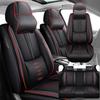 SOUIPA Car Seat Covers 5 Seats Fit for Lexus LX 470 1998-2007,Waterproof Leather Seat Covers,Airbag Compatible,Car Seat Protectors Interior Sets(5PCS with Pillows,Black&Red) view 1