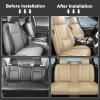 SOUIPA Car Seat Covers 5 Seats Fit for Kia Cadenza 2014-2020,Waterproof Leather Seat Covers,Airbag Compatible,Car Seat Protectors Interior Sets(Full Set,Beige) view 4