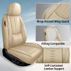 SOUIPA Car Seat Covers 5 Seats Fit for Lexus RC 350 2015-2023,Waterproof Leather Seat Covers,Airbag Compatible,Car Seat Protectors Interior Sets(Full Set,Beige) view 2
