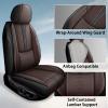 SOUIPA Car Seat Covers 2 Seats Fit for Lexus LX 470 1998-2007,Waterproof Leather Seat Covers,Airbag Compatible,Car Seat Protectors Interior Sets(Front Set,Black&Brown) view 4