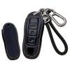 HIBEYO Leather Key Fob Cover for Porsche Car Accessories Key Case Fit for Porsche Key Chain Smart Rmeot Auto Key-B Keychain Black view 1