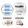 SIXRUN High Clarity Boat Triple Gage Set, 3 in 1 Gage for Water Temp Oil Pressure Voltage with Digital Display Water Proof for Car RV Truck (White Dial Silver Cover) view 2