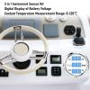 SIXRUN High Clarity Boat Triple Gage Set, 3 in 1 Gage for Water Temp Oil Pressure Voltage with Digital Display Water Proof for Car RV Truck (White Dial Silver Cover) view 3