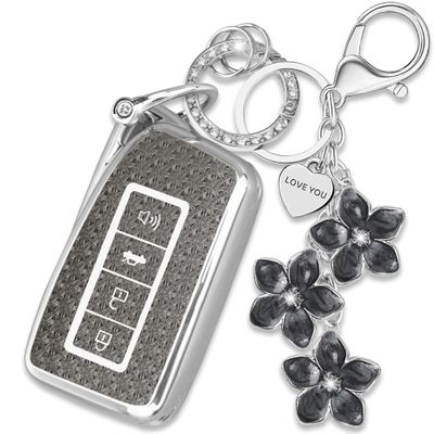 Yekoubo Sakura Flower Key Fob Cover for Lexus RX ES 4-Button Black