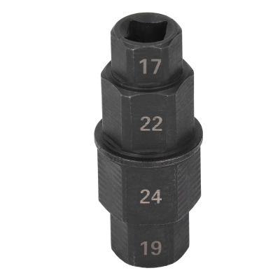 Estink Hex Axle Tool Motorcycle Front Wheel Spindle Wrench Hex Axle Socket Wrench Front Axle Removal Tool for with 17mm 19mm 22mm 24mm CrMo Steel (Black)