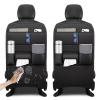 NUWQICD Back Seat Protector 2 Pack Fit for Jeep Grand Cherokee Car Kick Mats with Cup & Tissue Storage Organizer Pockets Waterproof Dirt Proof Faux Leather Auto Accessories for Kids(1 Pair Black) view 1