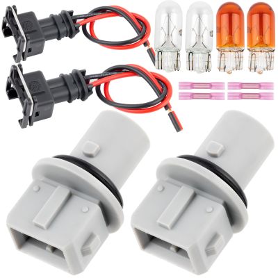 Svicari Side Marker Light Bulb Socket with Wire Harness Fit for Ford F250 F350 F450 F550 Transit Mercury Cougar Fender Clearance Lamp Base Replace OE F8RZ13K371AA 2PCS with T10 Bulb