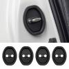 4PCS Door Latch Lock Cover Silicone Door Latch Guard for 2018-2022 2023 2024 VW Atlas, Self-Adhesive Strike Protector for Car Protector and Noise Reduction,Black view 1