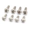 SCXCLY 8 Pack Anti Theft License Plate Screws Assortment Kit, 1/4'' x 3/4'' License Plate Screws (with Buckles & Covers), 304 Stainless Steel, (Silver) view 1