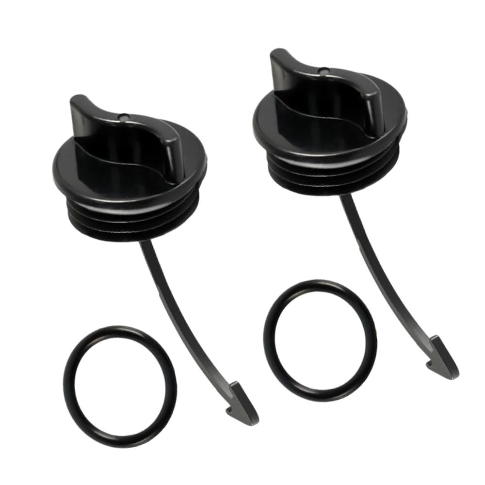 Riloer Drain Plug Cover Caps, Replace 292001352, 292002024, 292001320, Drain Plug Cover, Compatible with Sea-Doo GTI 130 2011-2014, Black 2 pcs