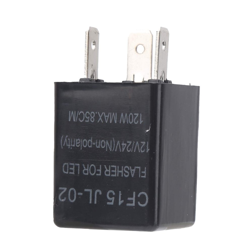 Aynefy LED Flasher Relay for Motorcycle & Car, CF-15 Electronic Turn Signal Relay Compatible with LED Turn Signals, ABS Housing, Easy Plug-and-Play Installation