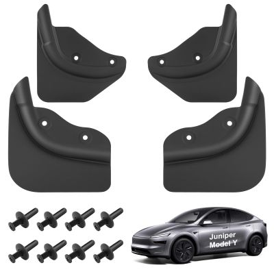 Safotad Mud Flaps for 2026 New Tesla Model Y Mud Guards No Drilling No Tape Mudflaps Road Debris and Protect Paint All Weather Splash Guard Body Kits for 2025 2026 Tesla Model Y Accessories (Set of 4)
