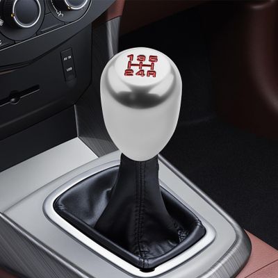 Rebvugr Car Gear Shift Knobs, Shifter Knobs, Aluminum Alloy Car Stick Shift Knob with Adapter, Automotive Interior Accessories 5 Speed Manual Shifter Lever Universal for Most Manual Vehicles (Silver)