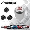 Rebvugr Car Gear Shift Knobs, Shifter Knobs, Aluminum Alloy Car Stick Shift Knob with Adapter, Automotive Interior Accessories 5 Speed Manual Shifter Lever Universal for Most Manual Vehicles (Silver) view 2
