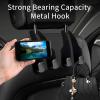 RAOZBE Car Seat Headrest Hooks for Purses and Bags, 2 Pack Bag Purse Holder for Car With Double Metal Hooks, Car Purse Hanger, Headrest Back Seat Handbags Hook Cute Hanging Accessories, Black view 3