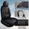 SOUIPA Car Seat Covers 5 Seats Fit for BMW 750 2013 2014,Waterproof Leather Seat Covers,Airbag Compatible,Car Seat Protectors Interior Sets(Full Set,Black) view 2