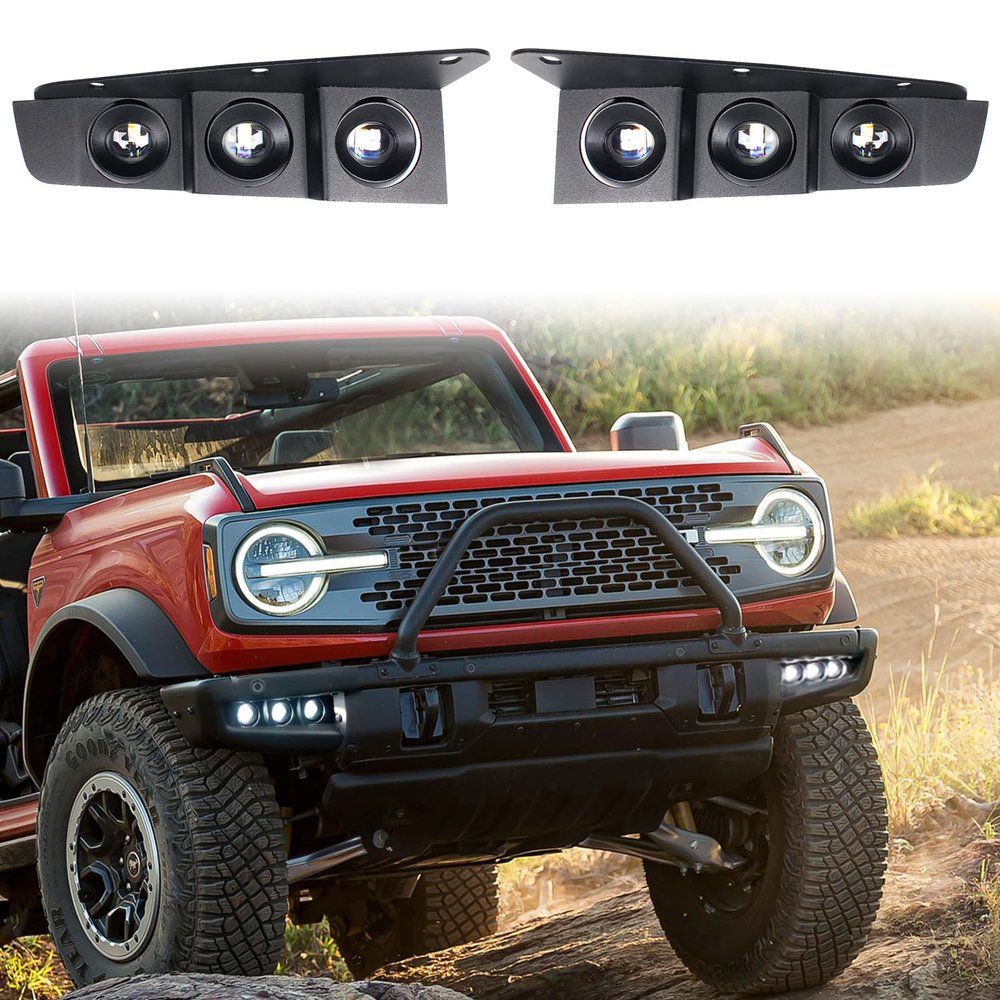 KAKABAS LED Fog Lights Compatible with 21-23 Ford Bronco 2/4-Door