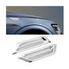 Sandfren 2PCS Car Hood Vent Scoop Kit, Shark Gills Vehicle Bonnet Engine Hood Vent Air Intake Trim Cover, Auto Air Flow Grille Decoration Cover, Universal Auto Exterior Decor Accessories (Silver) view 1