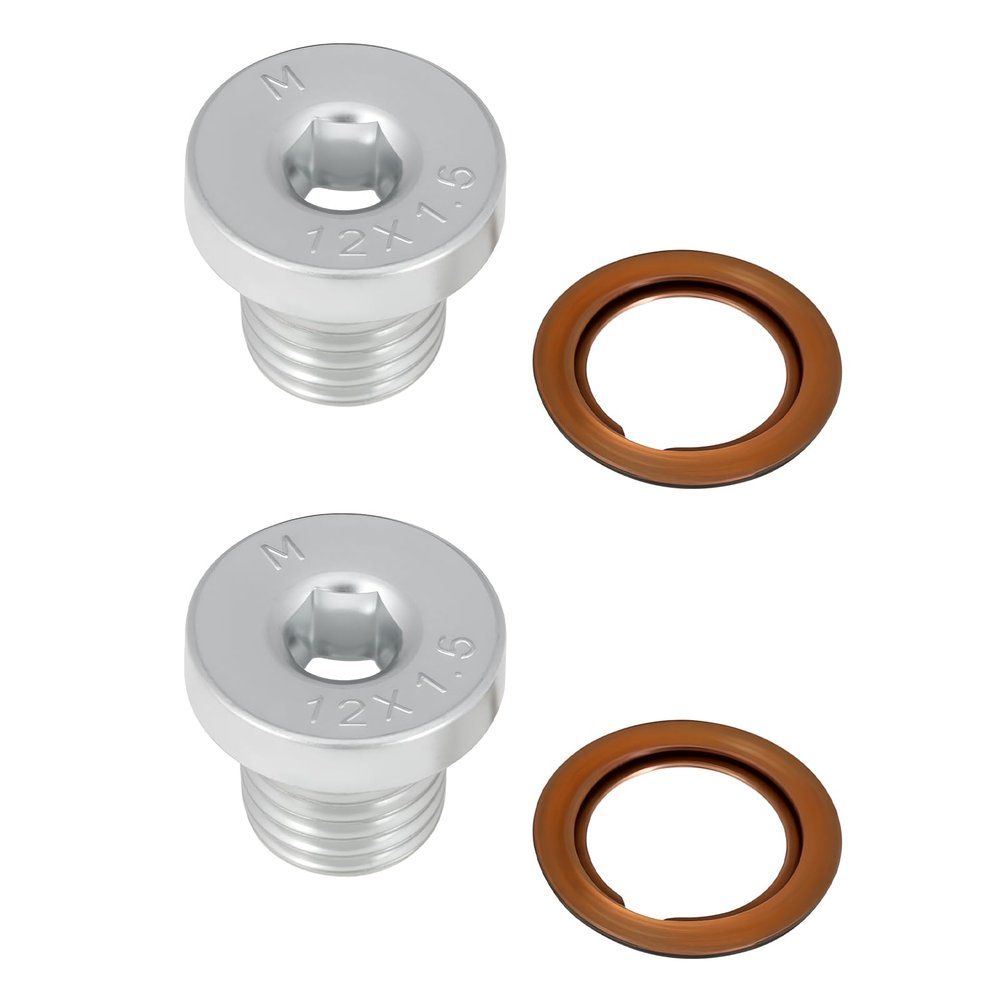 SING F LTD 2pcs M12x1.5 Car Oil Sump Drain Plug N90965401 Compatible with Audi Compatible with Mercedes CLS