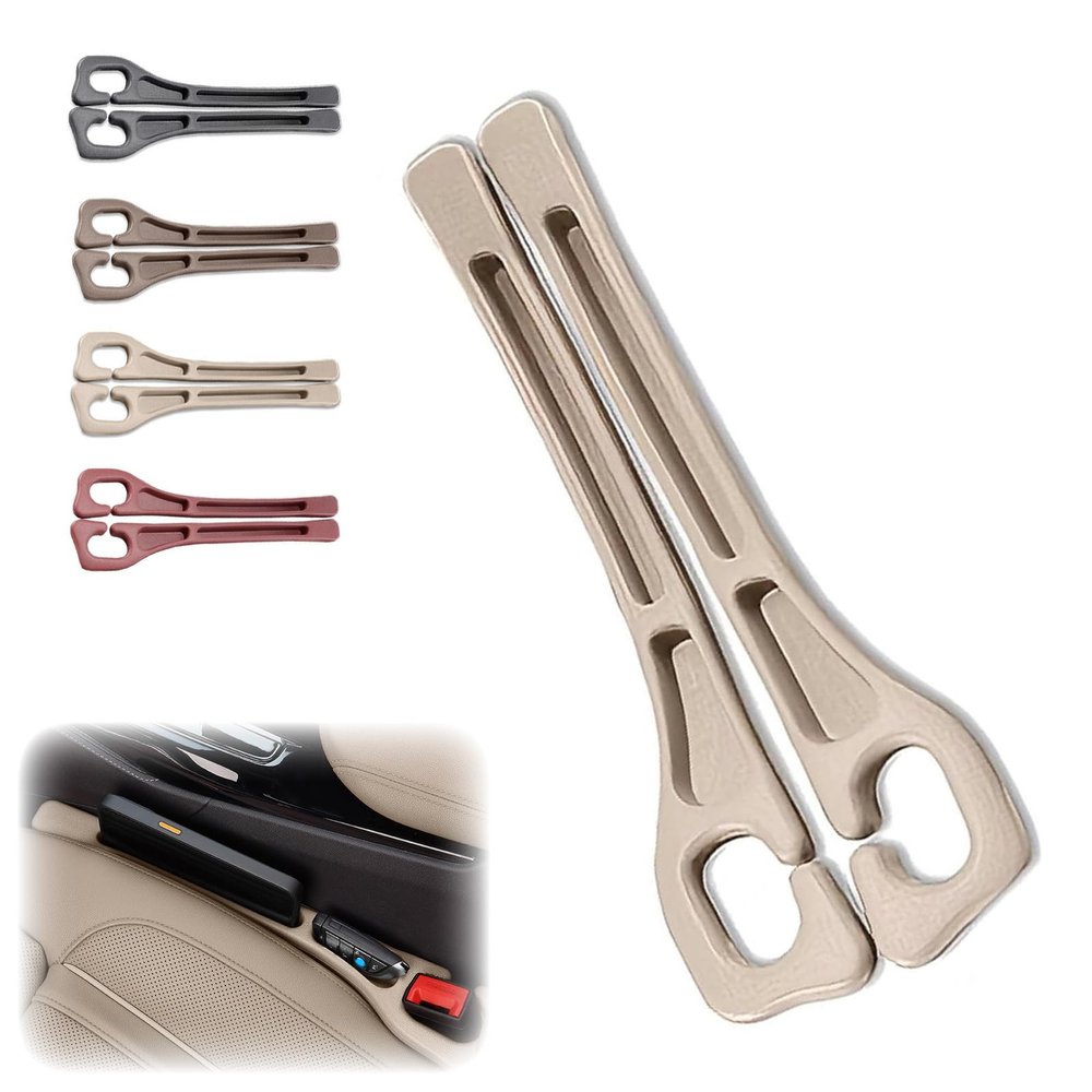 ORIBLYNT 2PCS Car Seat Gap Filler Organizer No Drop Seat Guard for Cars & SUVs | Universal Fit, Durable & Easy Install | Prevents Phone, Keys, Wallet from Falling Between Seats(Beige)
