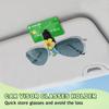Rebvugr 2PCS Flowers Car Sun Visor Sunglass Holder, Visor Sunglasses Clip, Multifunctional Sunglasses Holder and Ticket Card Clip, Car Sunglass Organizer for Different Size Glasses (Blue/Yellow) view 3