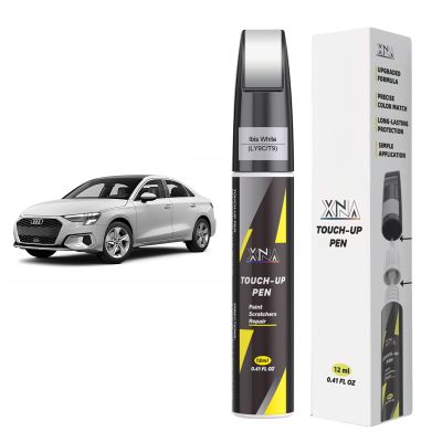XNA Ibis White(LY9C/T9) for Audi Touch Up Paint, Car Scratch Remover for Nicks and Chips Repair, 2-In-1 Quick & Easy Fix Car Scratch Repair Kit with Exact Color-Matched