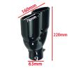 Universal 63mm Car Inlet Double Barrel Rear Exhaust Tip Tail Pipe Muffler Black Outlet Stainless Steel Car Accessories Y-shaped muffler(Silver Z) view 2