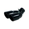 Universal 63mm Car Inlet Double Barrel Rear Exhaust Tip Tail Pipe Muffler Black Outlet Stainless Steel Car Accessories Y-shaped muffler(Silver Z) view 4